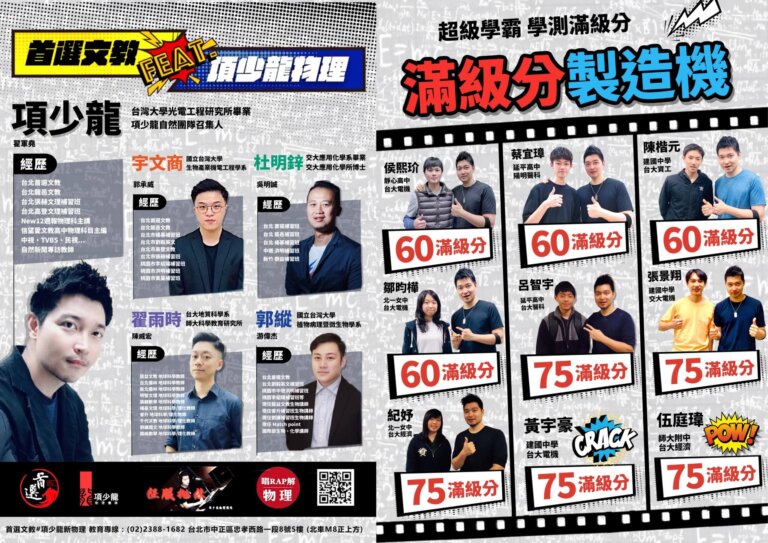首頁 滿級分製造機/醫科推手 #項少龍物理