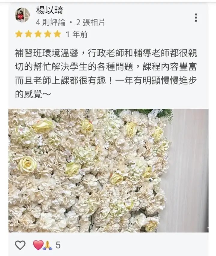 楊以琦 的 Google 評論原始截圖